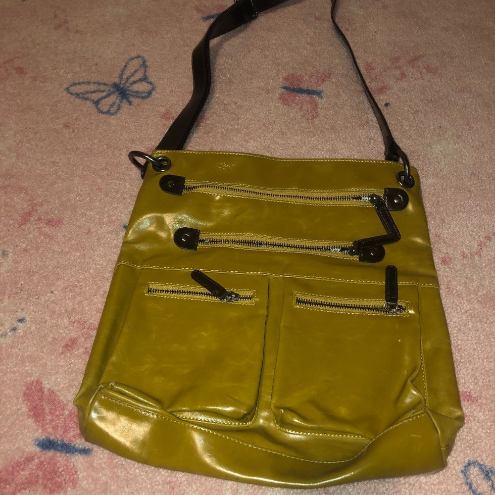Yellow/ Green Leather Purse